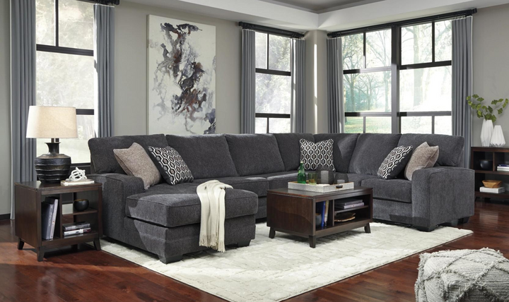 Tracling 3-Piece Fabric Sectional With Chaise In Slate