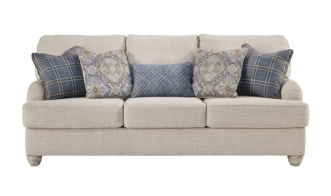 Traemore 3-Seater Fabric Sofa In Linen