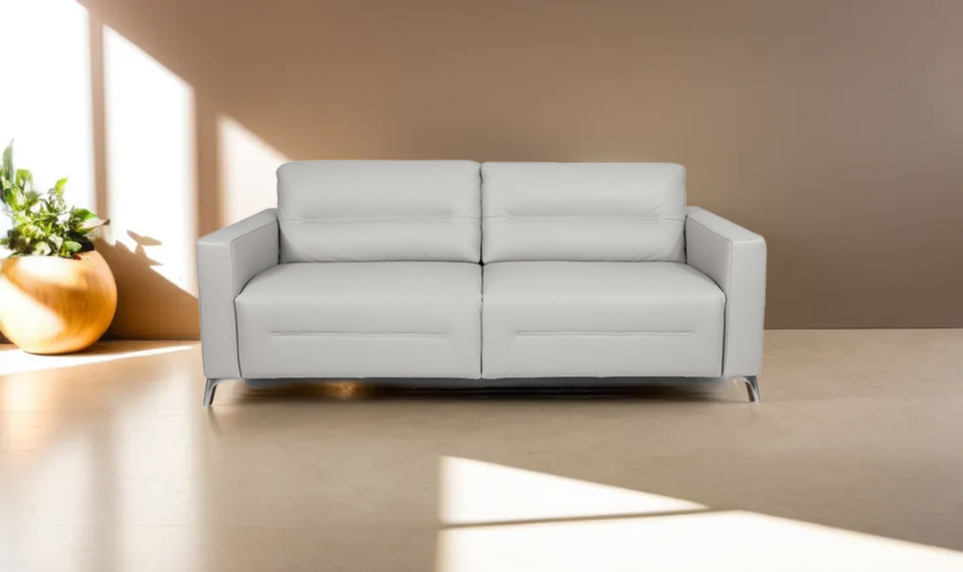 Tucson 3-Seater Gray Leather Queen Sleeper Sofa