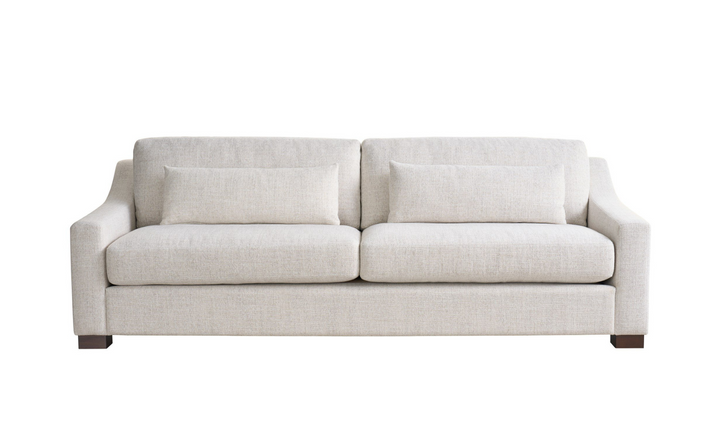 Universal Furniture Brooklyn White Fabric Sofa With Throw Pillows