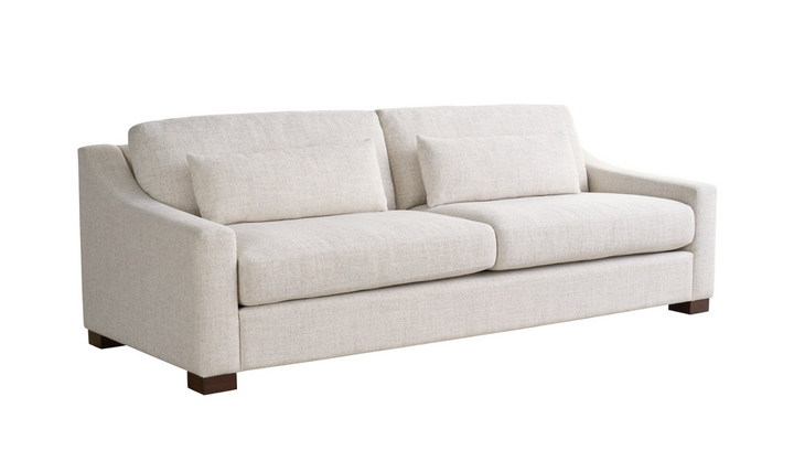 Universal Furniture Brooklyn White Fabric Sofa With Throw Pillows
