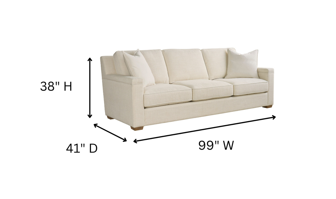 Universal Furniture Leah 3-Seater Fabric Sofa in White-jennifer furniture