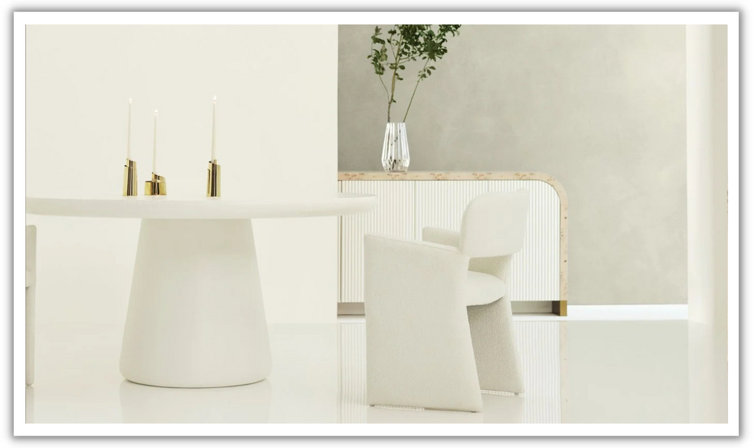 Universal Furniture Morel Fabric Arm Chair in White