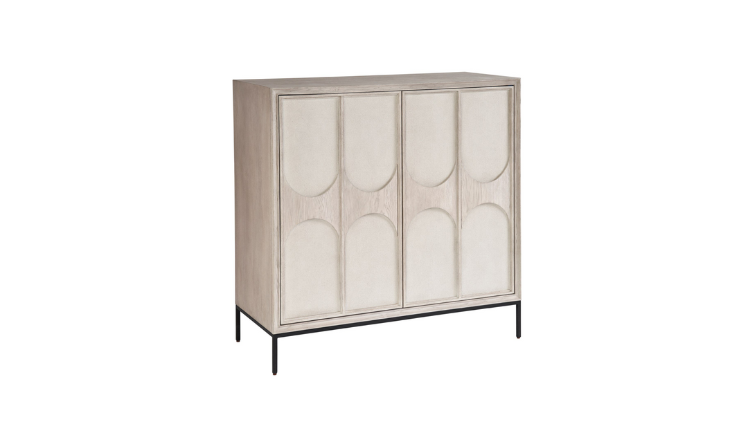 Universal Furniture Odessa Wooden Beige Bar Cabinet With Two Drawers-jennifer furniture