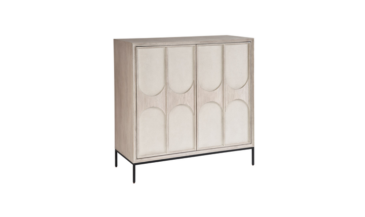 Universal Furniture Odessa Wooden Beige Bar Cabinet With Two Drawers-jennifer furniture