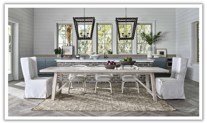 Universal Furniture Getaway Rectangular Wooden Dining Table With Rustic Oak Finish