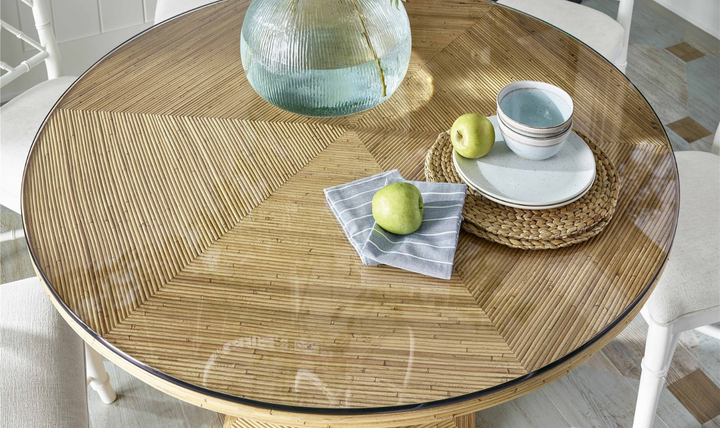 Universal Nantucket Round Dining Table in Rattan-jennifer furniture