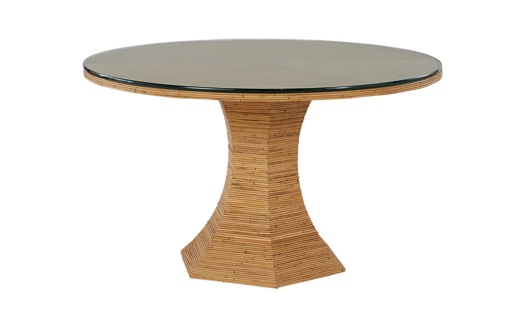 Universal Furniture Nantucket Round Dining Table in Natural Rattan Finish