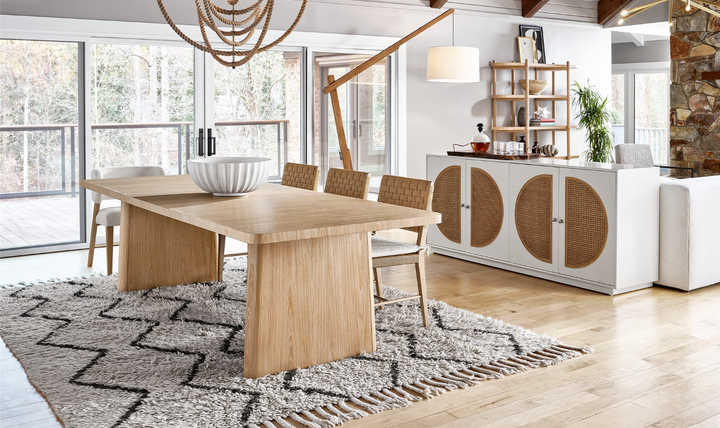 Universal Nomad Dining Table in White Oak Finish-jennifer furniture
