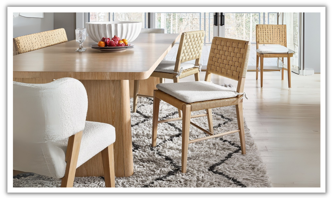 Universal Furniture Nomad Woven Fabric Side Chair with Plush White Cushion