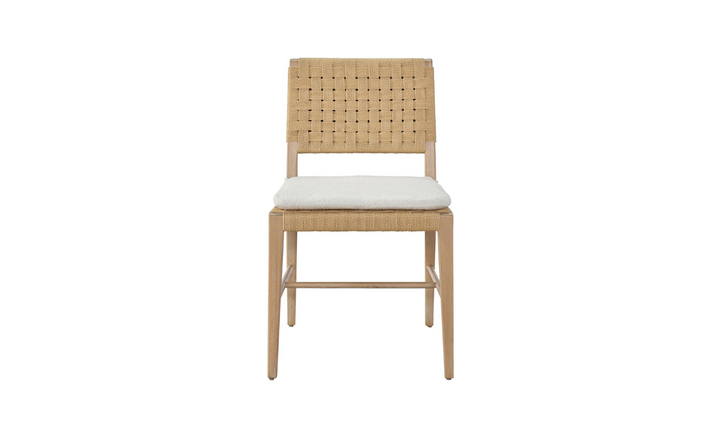 Universal Furniture Nomad Woven Fabric Side Chair with Plush White Cushion