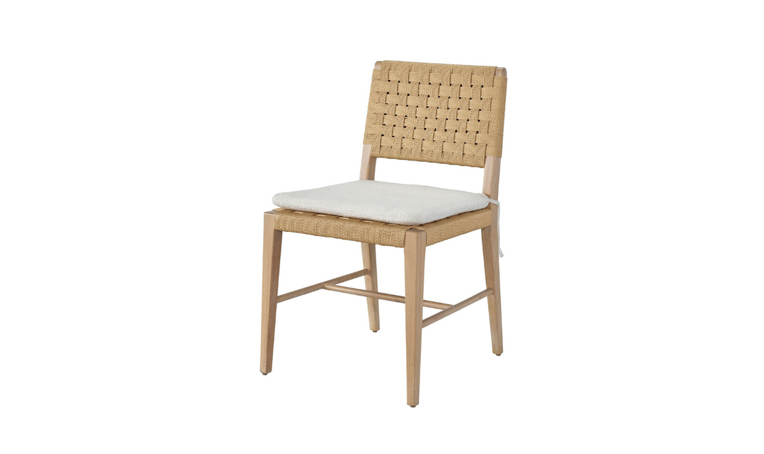 Universal Furniture Nomad Woven Side Chair with Plush White Cushion