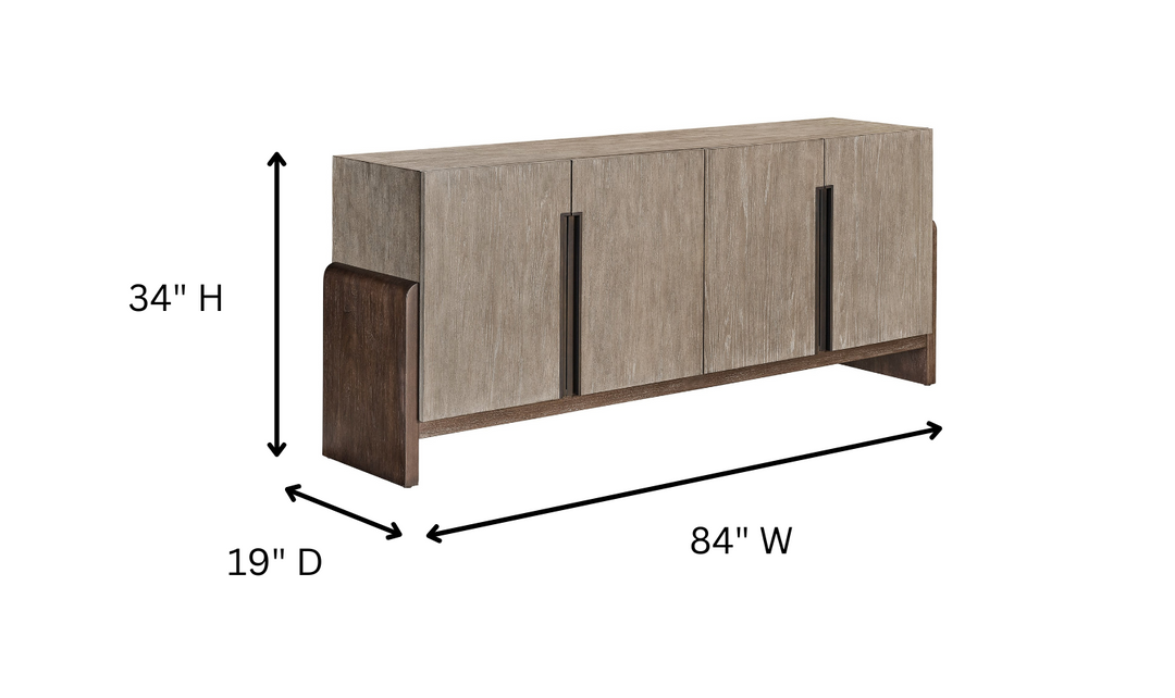 Universal Pescadero Credenza With Adjustable Shelves-jennifer funriture