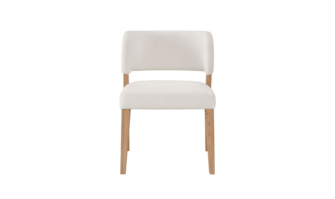 Universal Furniture Prier Rectangular White Side Chair With Curved Back