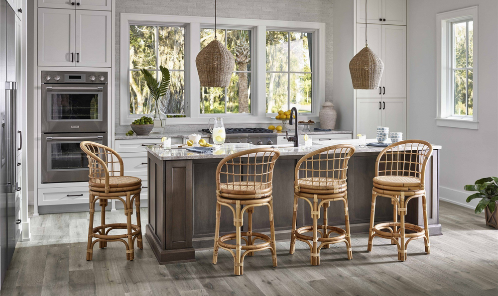 Universal Rattan Counter Stool With Memory Swivel-jennifer furniture