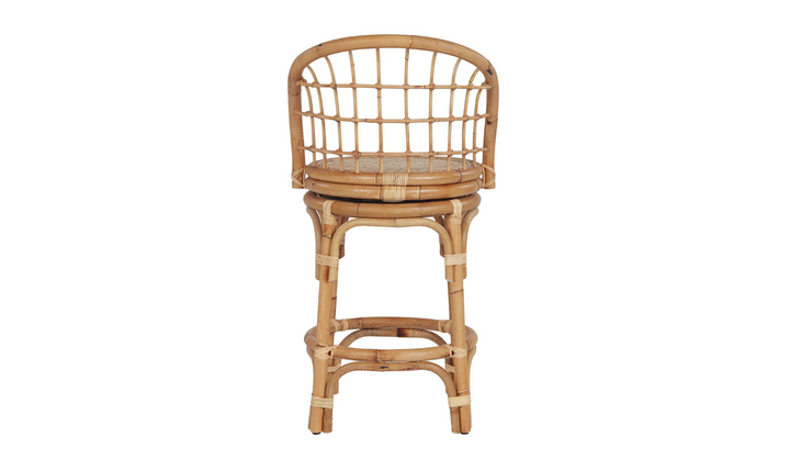 Universal Furniture Rattan Fabric Counter Stool with Memory Swivel