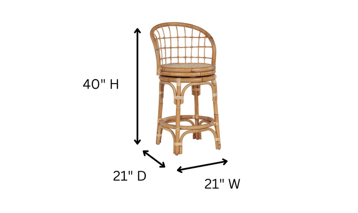 Universal Rattan Counter Stool With Memory Swivel-jennifer furniture