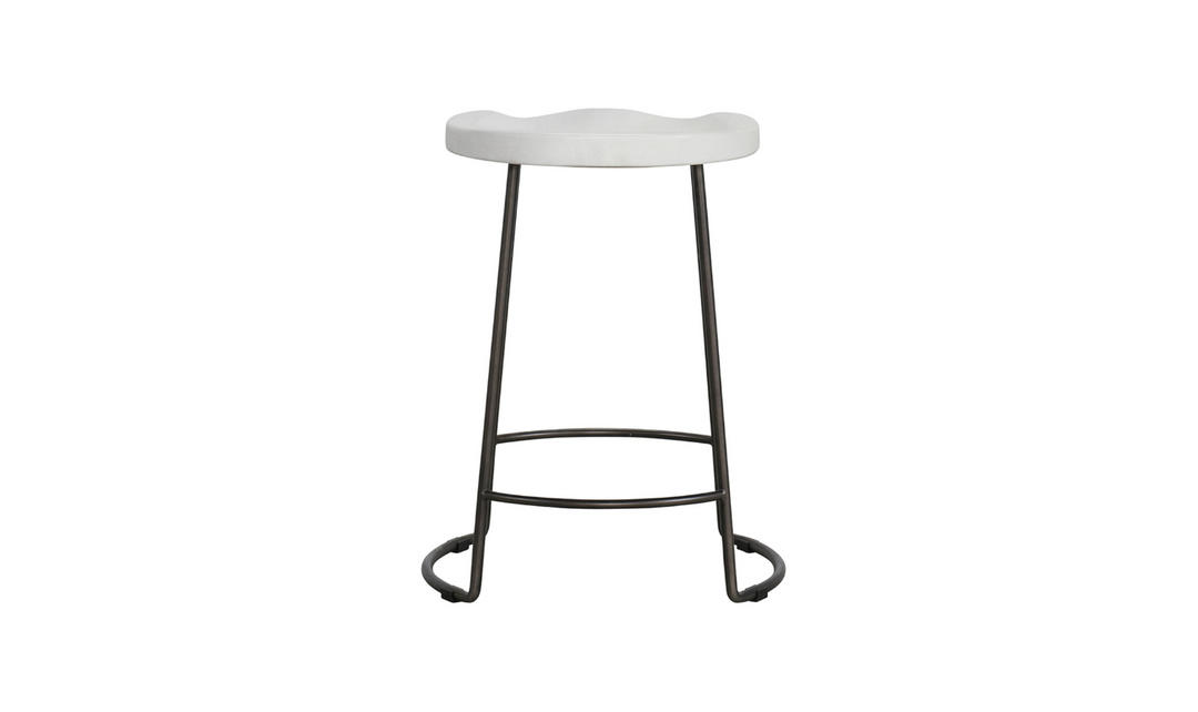 Universal Furniture Reid White Counter Stool with Metal Base