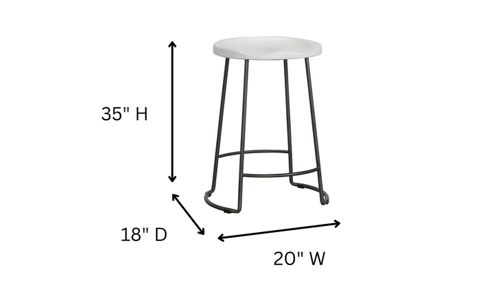 Universal Furniture Reid White Counter Stool with Metal Base