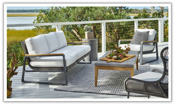 Universal San Clemente Sofa With Carbon Aluminum-jennifer furniture