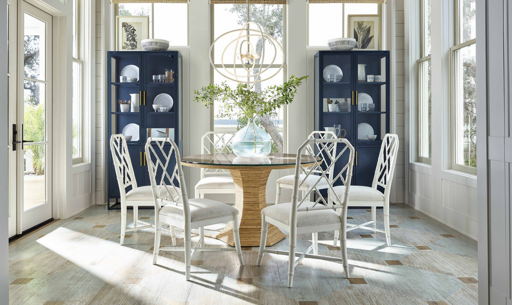 Universal Furniture Santorini Blue Metal Kitchen 2-door Cabinet With Sleek Bronze Bar Hardware