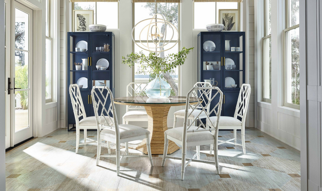 Universal Furniture Santorini Blue Metal Kitchen 2-door Cabinet With Sleek Bronze Bar Hardware
