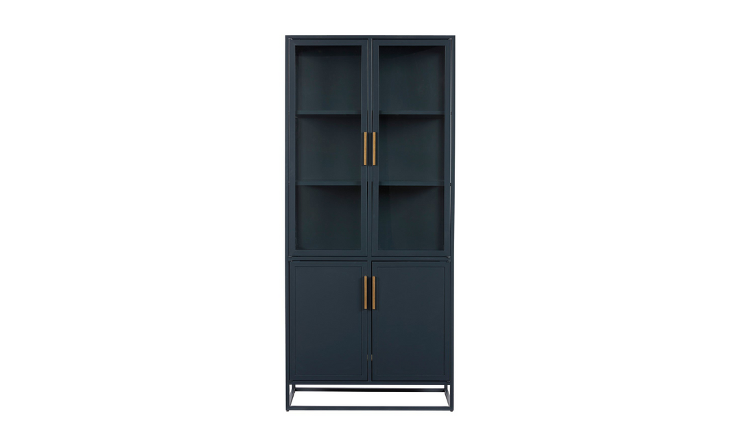 Universal Santorini Tall Metal Kitchen Cabinet With Sleek Bronze Bar Hardware-jennifer furniture