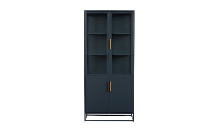 Universal Santorini Tall Metal Kitchen Cabinet With Sleek Bronze Bar Hardware-jennifer furniture