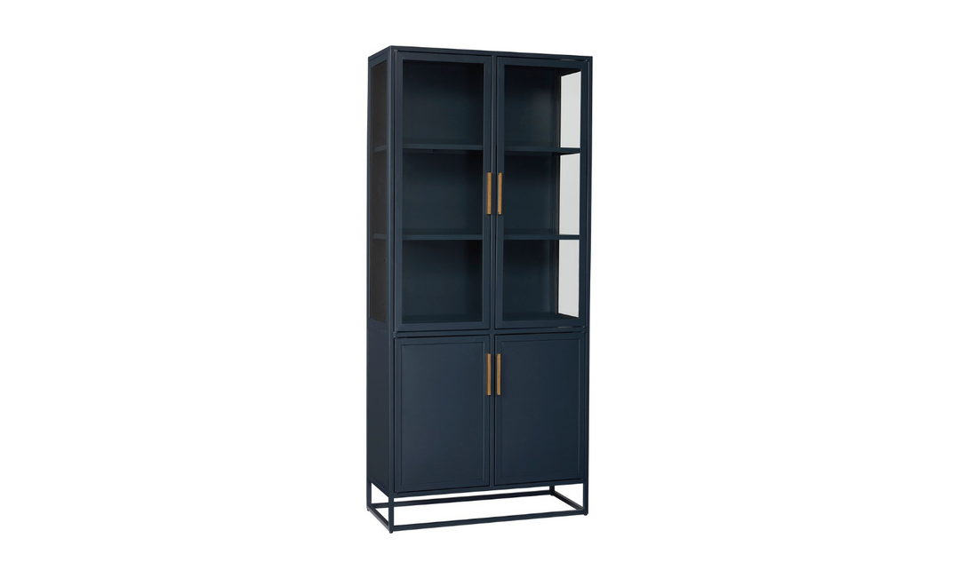 Universal Santorini Tall Metal Kitchen Cabinet With Sleek Bronze Bar Hardware-jennifer furniture