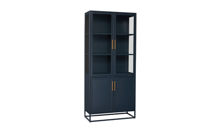 Universal Santorini Tall Metal Kitchen Cabinet With Sleek Bronze Bar Hardware-jennifer furniture