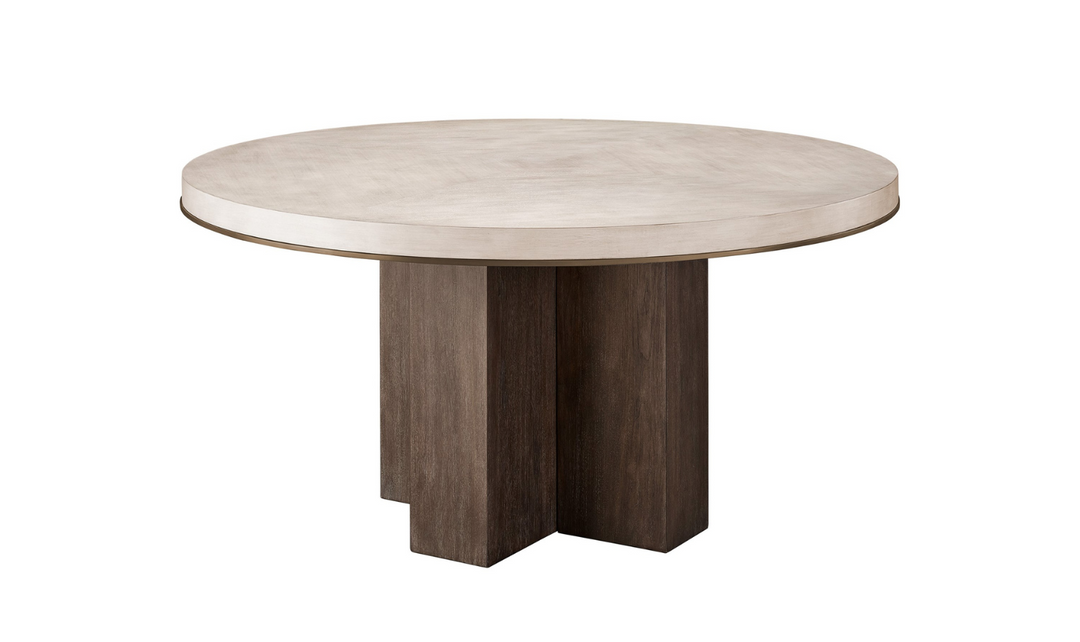 Universal Topanga Round Dining Table in Silver Fox
