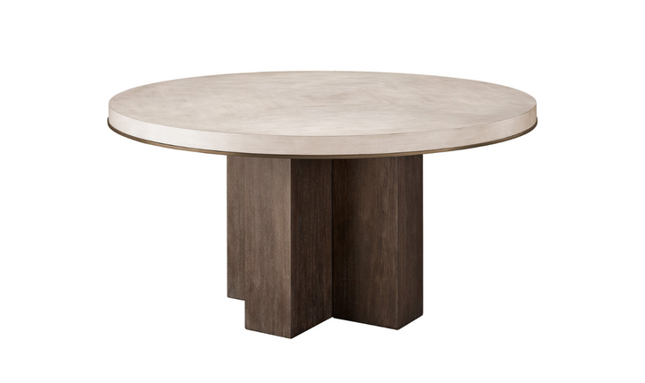 Universal Topanga Round Dining Table in Silver Fox