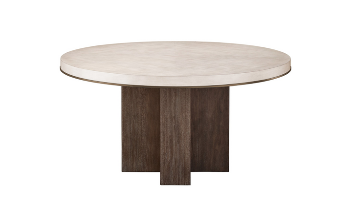 Universal Topanga Round Dining Table in Silver Fox