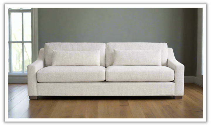 Universal Brooklyn Fabric Sofa With Throw Pillows in White-jennifer furniture