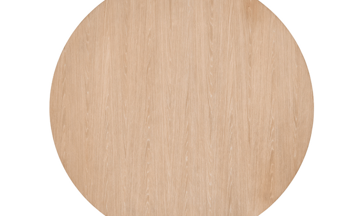 Universal Callon Round Dining Table With Half-Moon-Shaped Pedestals.