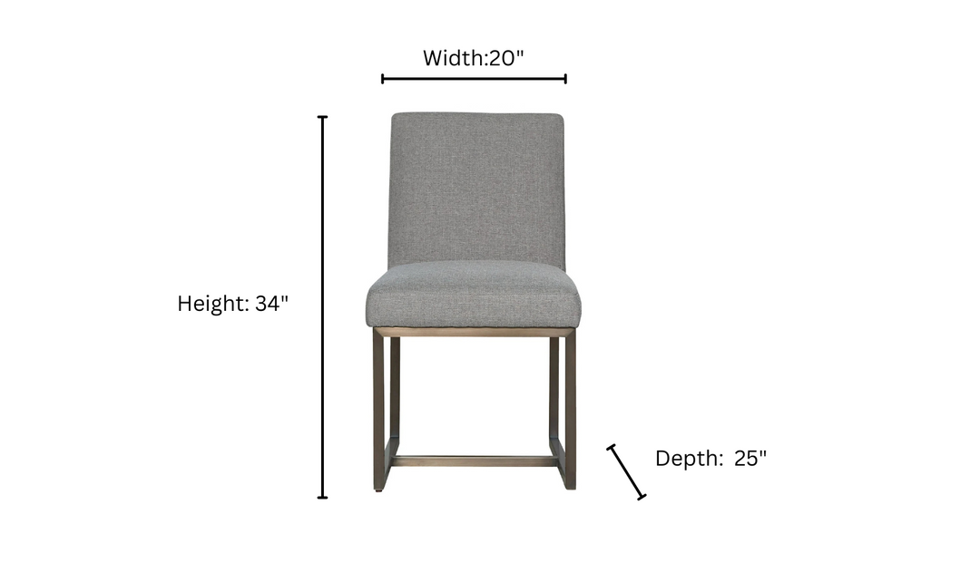 Universal Furniture Cooper Fabric Gray Side Chair with Welted Backrest