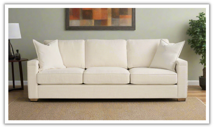 Universal Furniture Leah 3-Seater Fabric Sofa in White-jennifer furniture