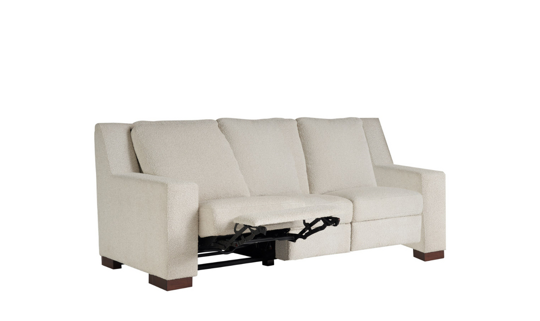 Universal Furniture Rhodes 3-Seater Power Recliner Fabric Sofa in Snow