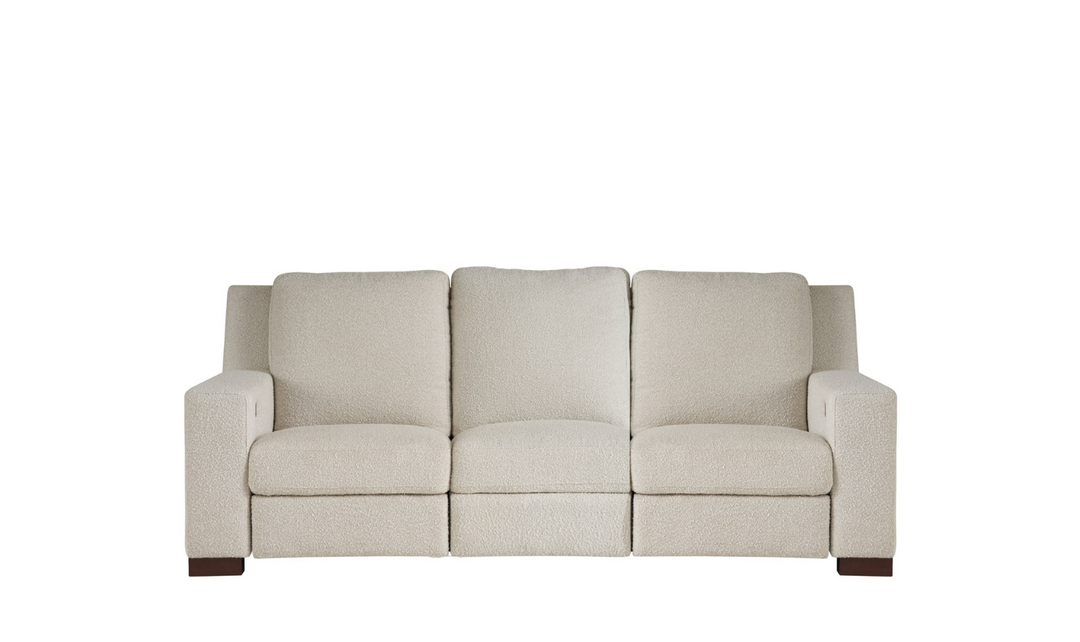Universal Furniture Rhodes 3-Seater Power Recliner Fabric Sofa in Snow