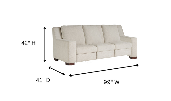 Universal Furniture Rhodes 3-Seater Power Recliner Fabric Sofa in Snow