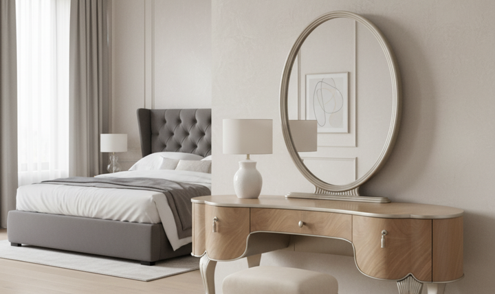 Aico Furniture Villa Cherie Vanity Mirror in Chardonnay
