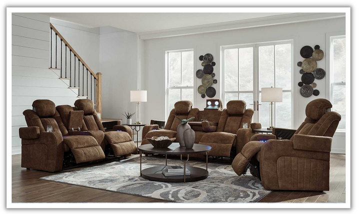 Wolfridge Leather Power Reclining Living Rom Set With Storage Console (2/3 Pieces)