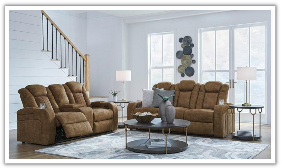 Wolfridge Leather Power Reclining Living Rom Set With Storage Console (2/3 Pieces)