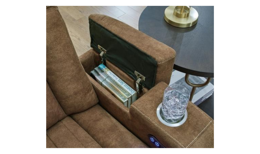 Wolfridge Leather 3 Seater Power Reclining Sofa with Adjustable Headrest