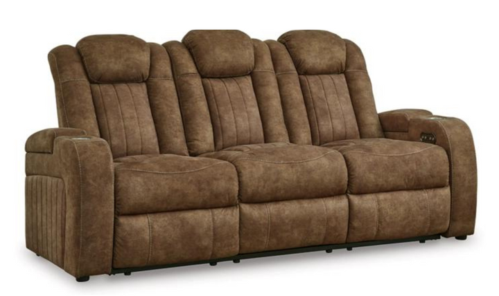 Wolfridge Leather 3 Seater Power Reclining Sofa with Adjustable Headrest