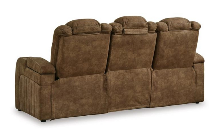 Wolfridge Leather 3 Seater Power Reclining Sofa with Adjustable Headrest
