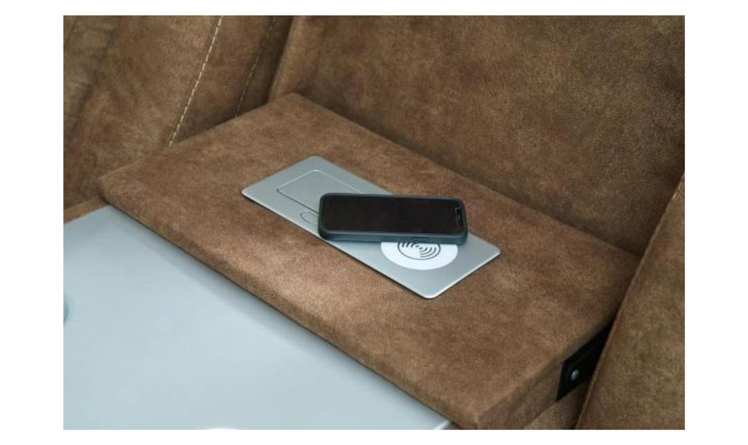 Wolfridge Leather 3 Seater Power Reclining Sofa with Adjustable Headrest