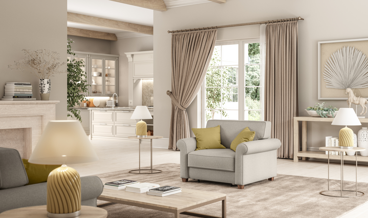 Luonto Casey Fabric Sleeper Sofa With HR Foam Mattress