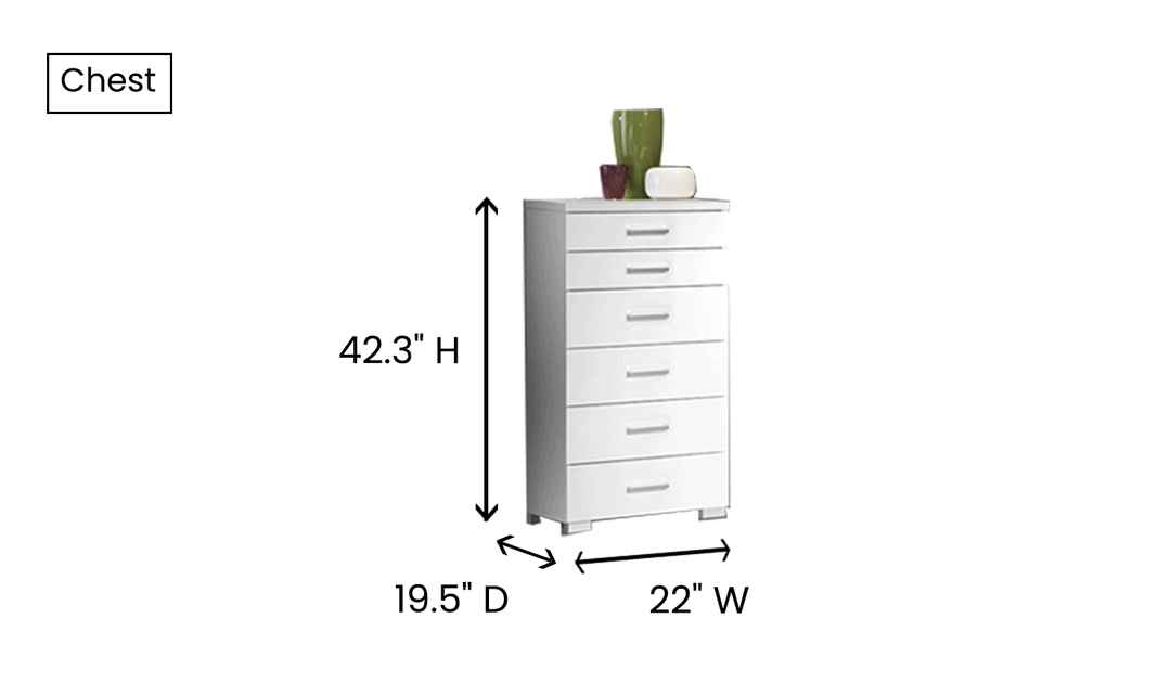 ESF Italia Panarea White Bedroom Set With Momo Cases