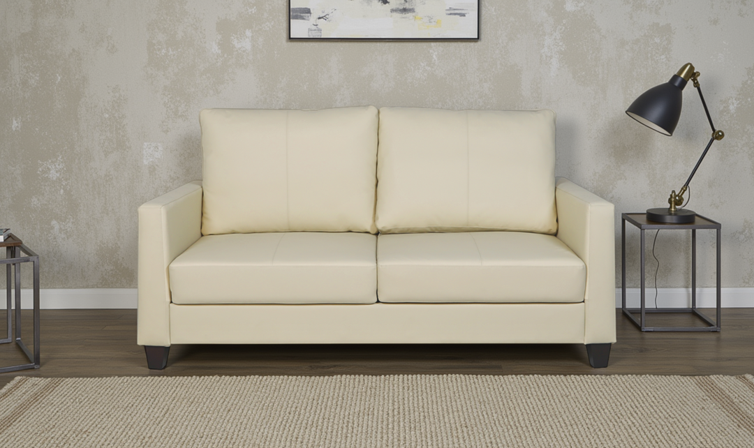 Cuddle Queen Leather Sleeper Sofa With Wood and Chrome Legs-Jennifer Furniture